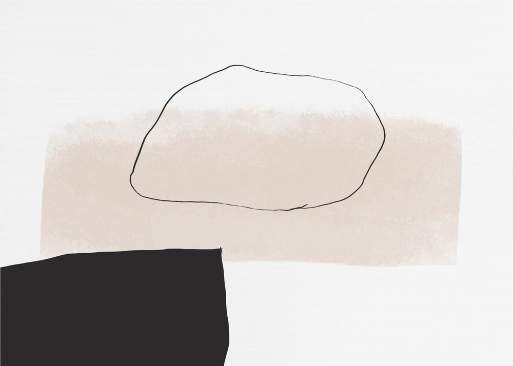 Beige Shape and Black Block | Poster