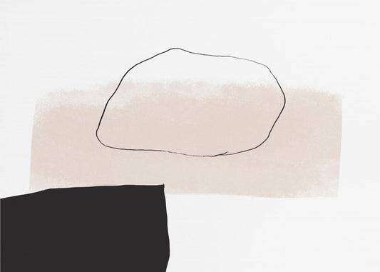Beige Shape and Black Block | Canvas