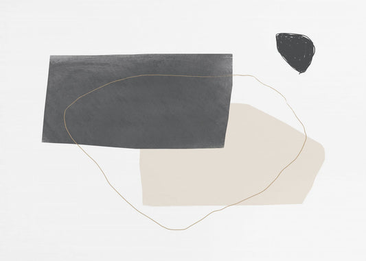 Geometric Shapes in Black Gray and Beige | Canvas