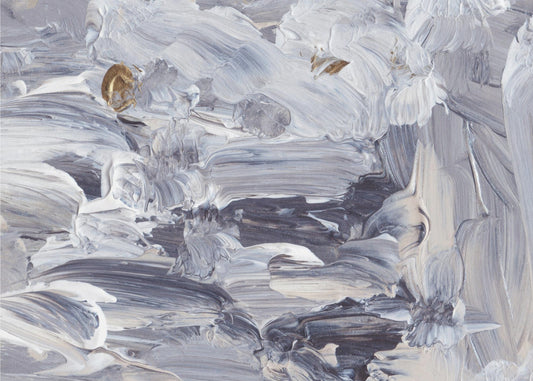 Dynamic Brushstrokes in Shades of Gray and White | Canvas