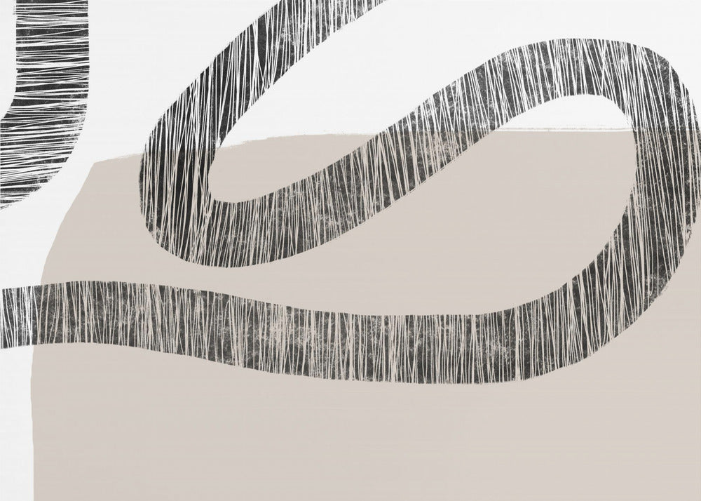 Textured Lines Over A Beige And White Background | Canvas