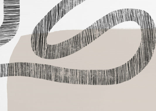 Textured Lines Over A Beige And White Background | Canvas