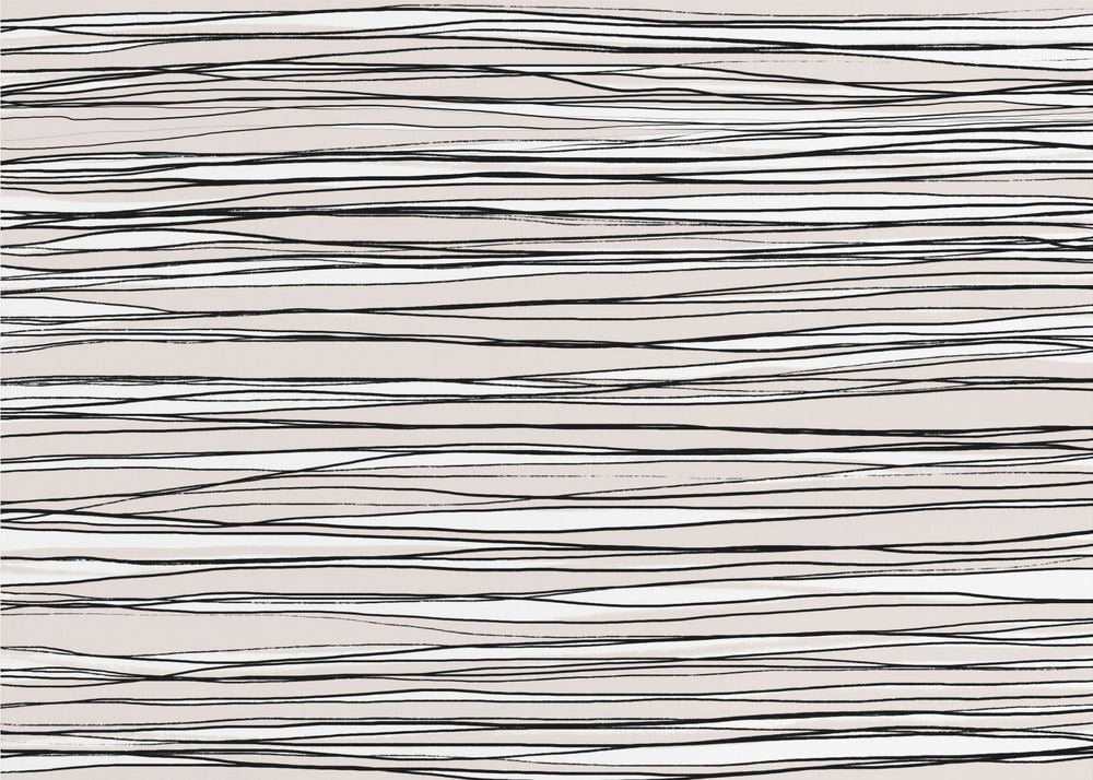 Black on Beige Lines | Wallpaper