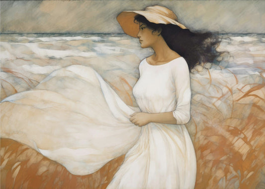 Breezy Shore Stroll | Canvas