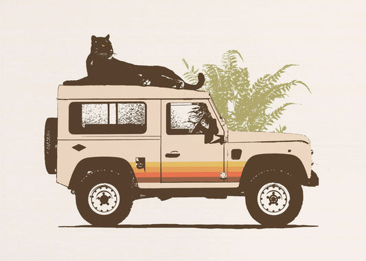 Black Panther On Car | Canvas