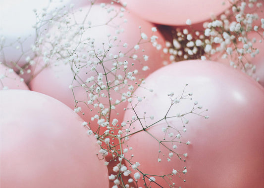 Pink Balloons with Flower | Canvas