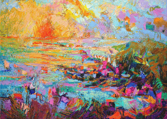 Sunset Over A Vivid Landscape | Canvas