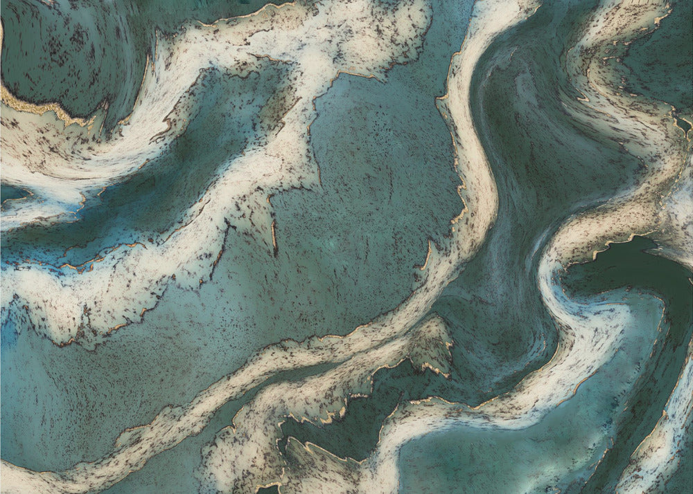 Alcohol Ink Green Gold | Wallpaper