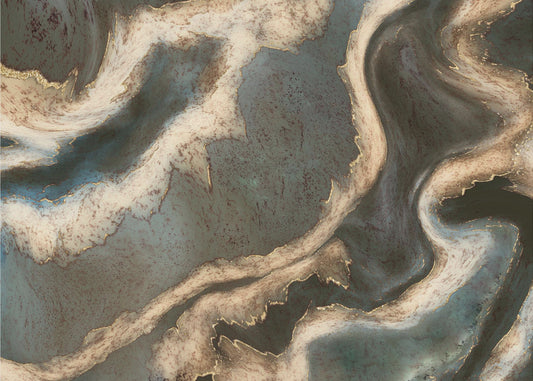 Alcohol Ink Green Blue Gold Beige | Wallpaper