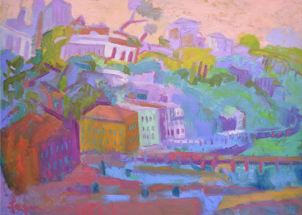 Colorful Hillside Scene | Poster