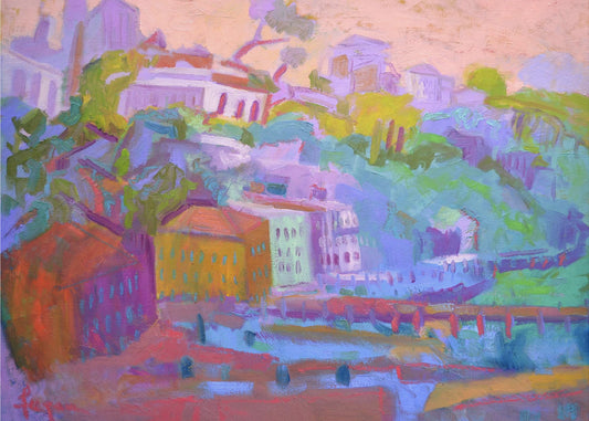 Colorful Hillside Scene | Canvas