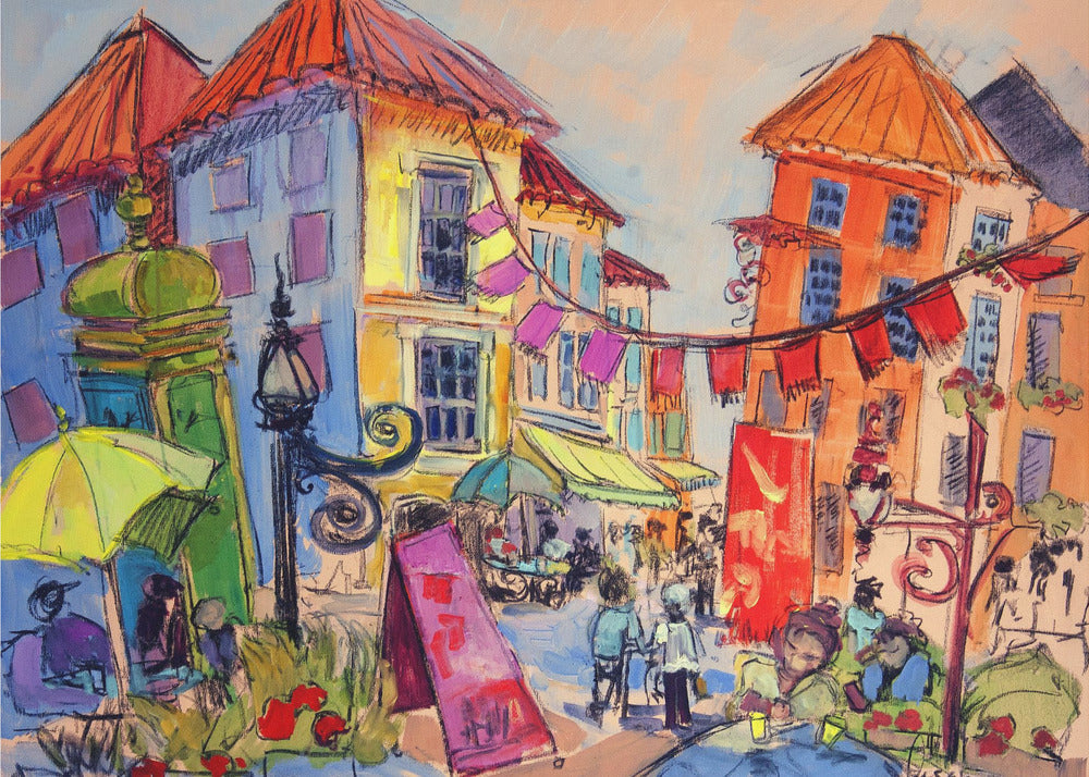 Vibrant Street Scene | Canvas
