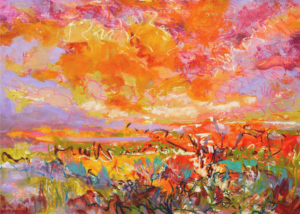 Fiery Sunset Fields | Canvas