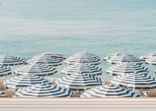 Striped Beach Umbrellas | Poster