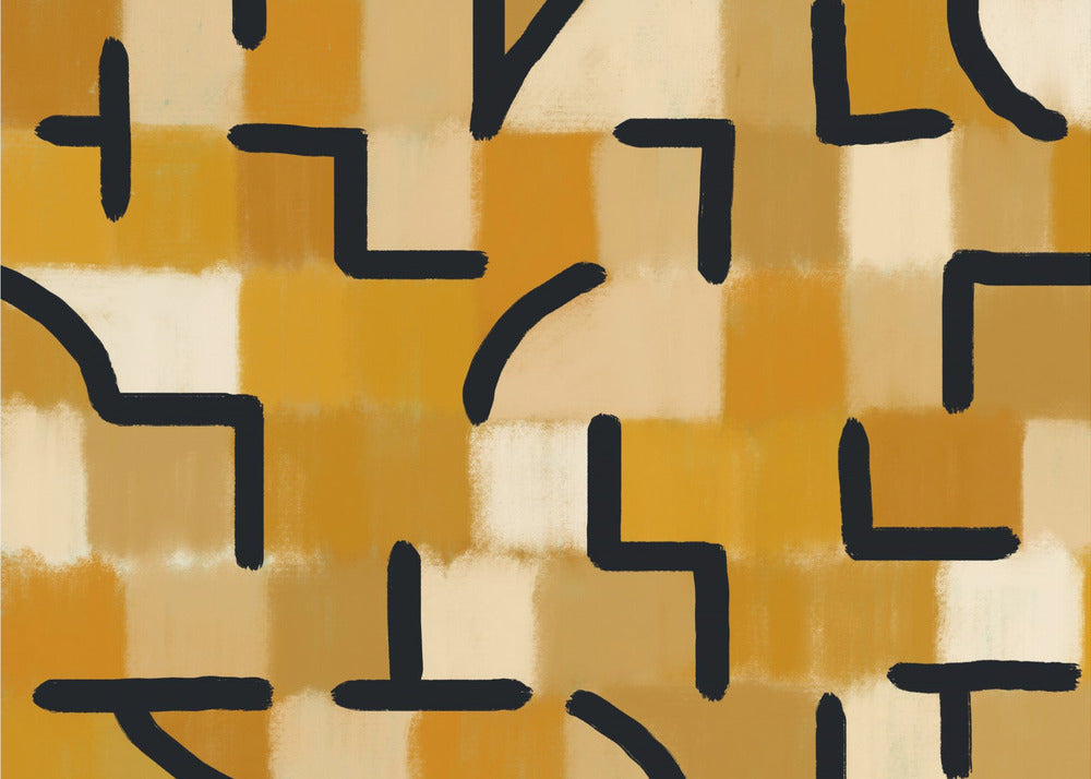 Ochre Checked Blackburn | Wallpaper