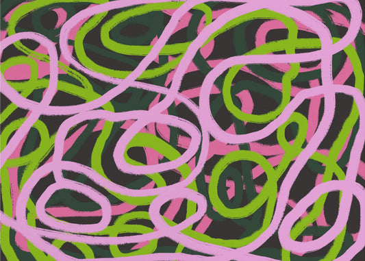 Intertwining Pink And Green Lines | Poster