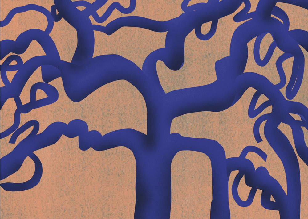 Twisting Indigo Tree | Wallpaper