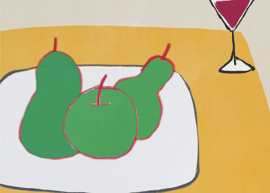 Green pears on the table | Wallpaper