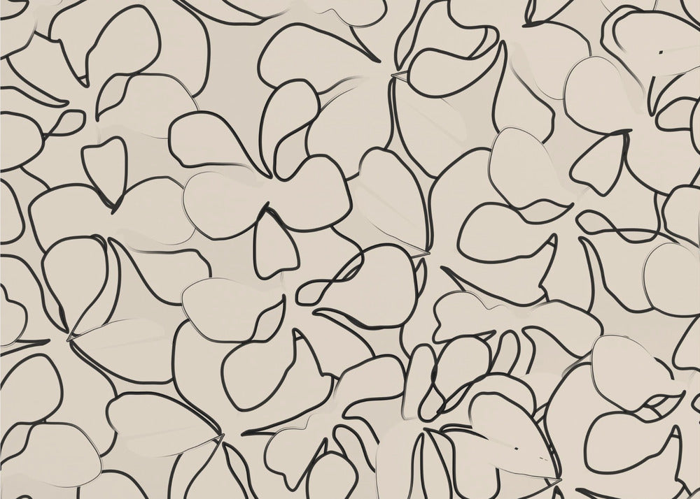 Elegant Floral Line Art On A Neutral Background | Wallpaper