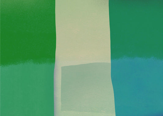 Minimalist Composition With Vibrant Green And Blue Hues | Poster