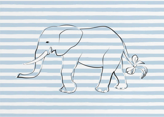 Striped Elephant Bow | Canvas