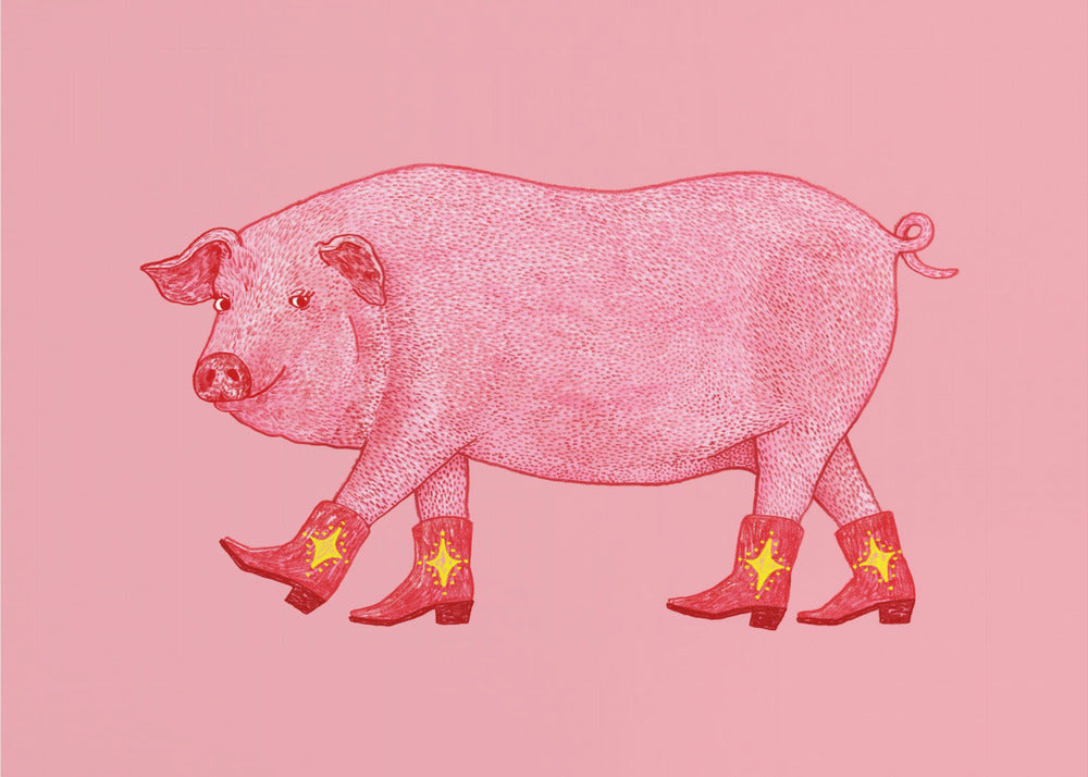 Marjorie the Cowgirl Pig | Canvas