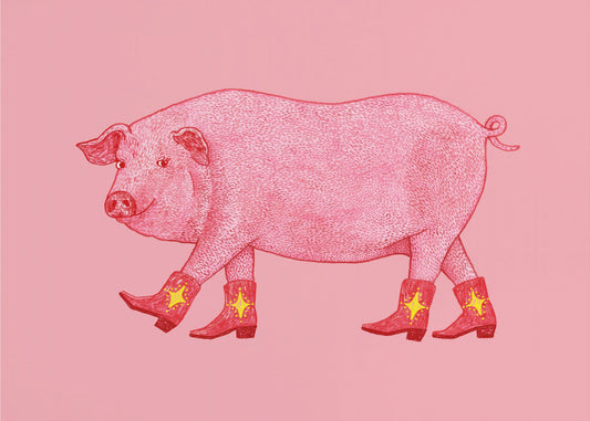 Marjorie the Cowgirl Pig | Canvas