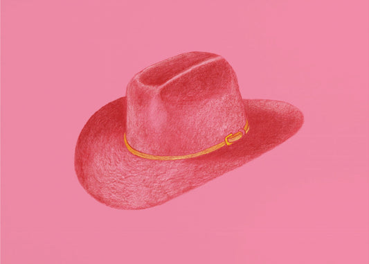 Red Stetson On Pink | Poster