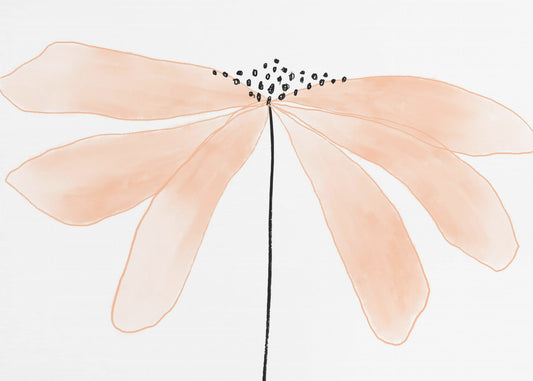 Delicate Peach Color Flower with Petals | Canvas