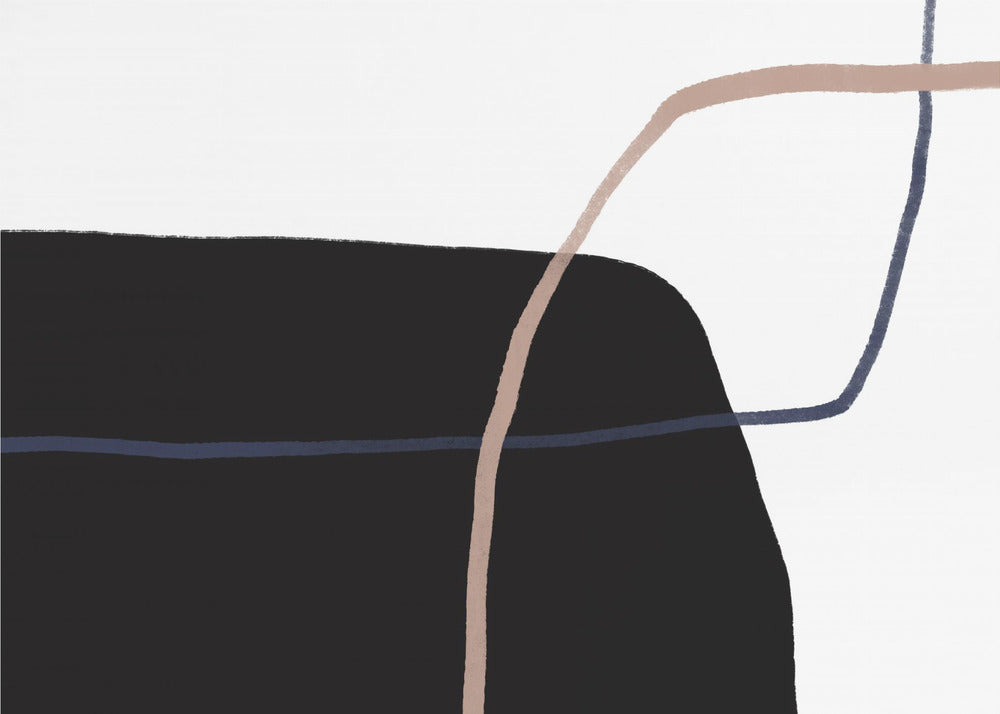 Intersecting Lines And Bold Black Shapes | Canvas