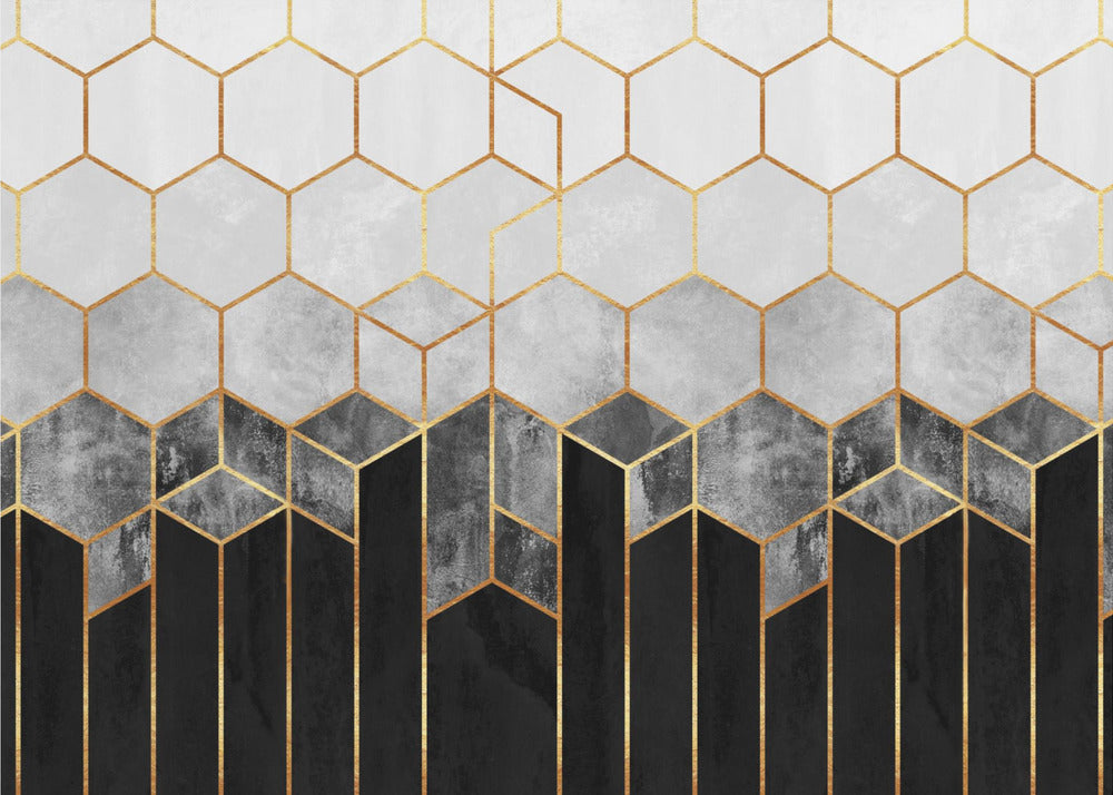 Charcoal Hexagons | Wallpaper