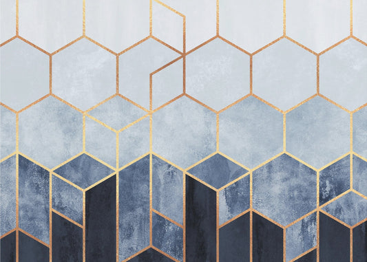Soft Blue Hexagons | Canvas