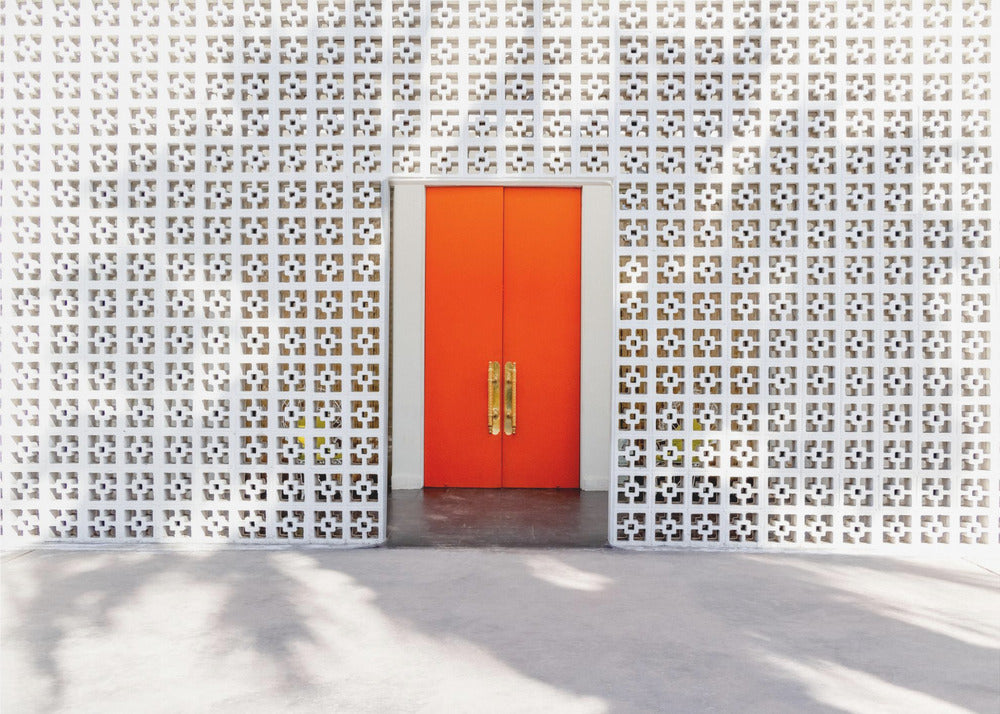 Parker Orange Doors and Breezeblock Wall | Poster