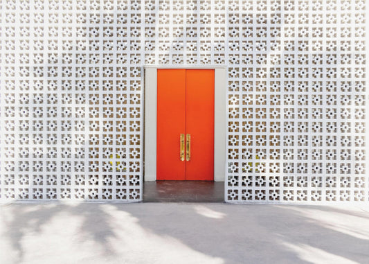 Parker Orange Doors and Breezeblock Wall | Canvas