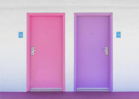 Pink and Purple Doors at the Saguaro | Poster