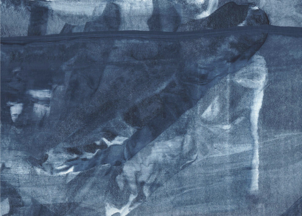 Blue Texture Flowing Vertical Lines | Poster