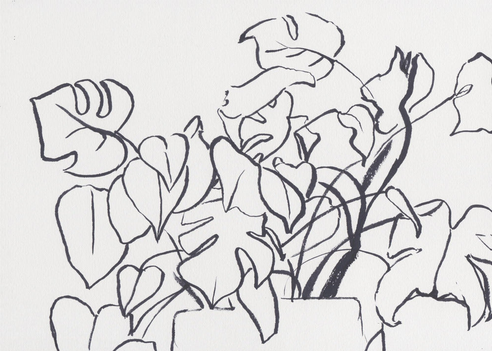 Black and White Monstera Small | Canvas