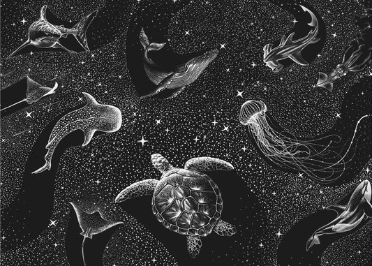 Cosmic Ocean  (Black Version) | Wallpaper