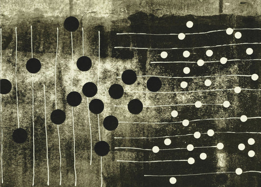 Grayscale Palette With Bold Black And White Dots | Wallpaper