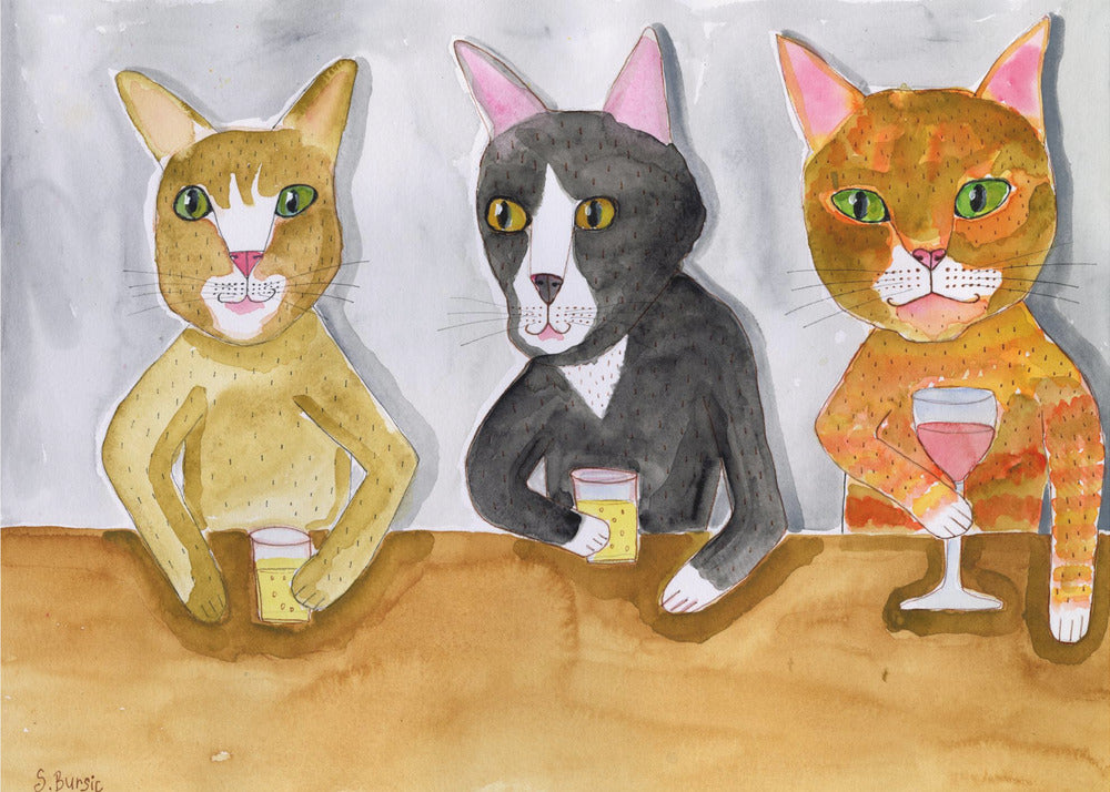 Three Cats at the Bar | Poster