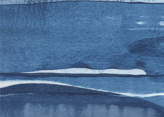 Blue Watercolor Waves | Poster