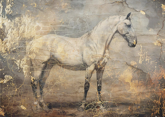 Horse Vintage Art Illustration 06 | Canvas