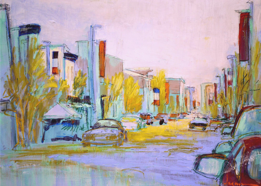 Sunlit Street Scene | Canvas