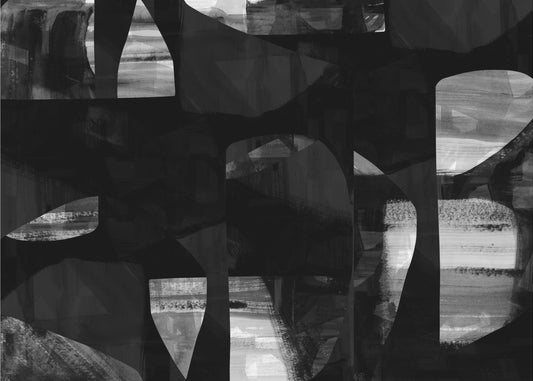 Abstract Black Night Shapes 1 | Poster