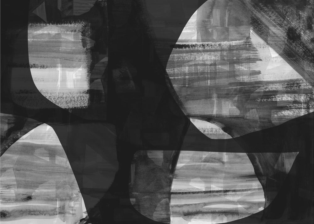 Abstract Black Night Shapes 4 | Canvas