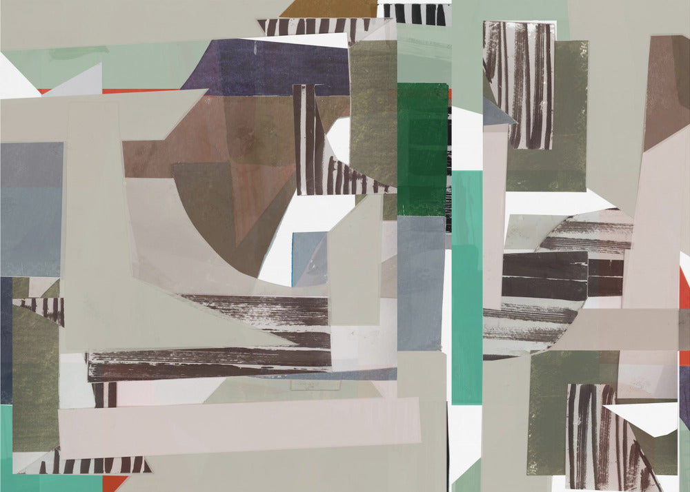 Mint and Blue Hues Abstract Hardedge 4 | Canvas