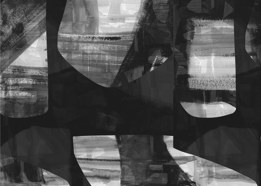 Abstract Black Night Shapes 2 | Poster