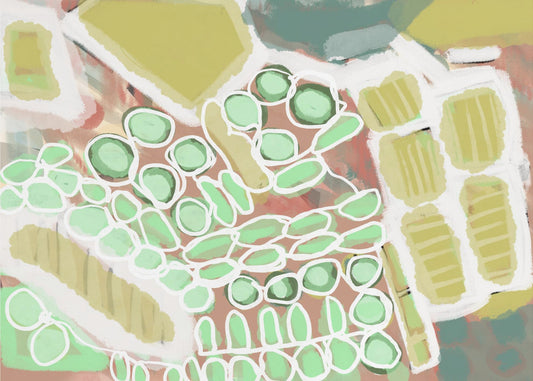 Abstract greens and gold | Poster