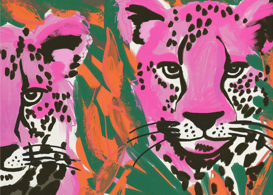 Pink Cheetah Duo | Canvas