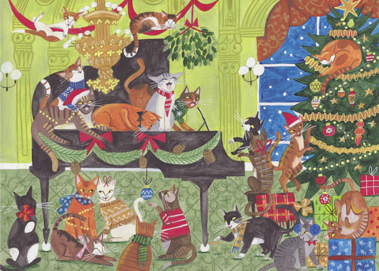 Cats playing piano | Canvas